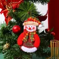 Handmade fabric snowman Christmas tree ornament with Merry Christmas text - Letter Print Snowman