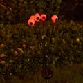 Luz solar decorativa de Halloween con globos oculares brillantes para jardín exterior - Rojo / 6 Cabezales