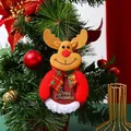 Cute reindeer fabric ornament hanging on a Christmas tree for festive decoration - Letter Reindeer