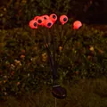 Luz solar de jardín para Halloween con múltiples decoraciones de globos oculares rojos - Rojo / 10 cabezas