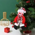 Plaid Christmas snowman plush ornament hanging on tree - Walking Snowman
