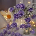 Violette LED-Rosen-Lichterkette für romantische Innenraum- und Schlafzimmerdekoration. - 1.5m 10LED Batterie / Lila