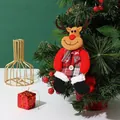 Plush reindeer Christmas ornament with red plaid scarf for holiday tree decoration - Walking Reindeer