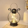 Farol LED de estilo vintage con luces cálidas para decoración de Navidad - Estilo Hilo Plata Cepillado / Plata antigua