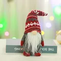 Festliches handgefertigtes Weihnachtsgnom-Ornament gestrickte gesichtslose Puppe für Deko - Schneeflocken Hut Herren Modell