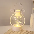 Linterna LED blanca de estilo vintage con luces cálidas para Navidad y decoración de hogar - Estilo Hilo Blanco / Blanco
