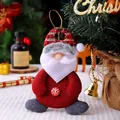 Festive handmade Santa Claus fabric plush ornament for Christmas tree decoration - Button Santa
