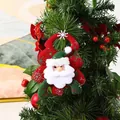 Santa Claus fabric Christmas tree ornament with plush beard and snowflake details - Tree Shape Santa