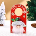Festive red Christmas fabric door hanger featuring plush Santa Claus and Feliz Navidad text - Door Hanging Santa