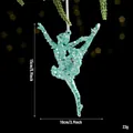 Sparkling teal sequined ballerina Christmas ornament 5.9 inch for tree hanging decoration - Iridescent Green - Ballerina