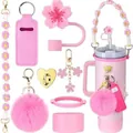 Set di accessori rosa fiore di ciliegio per tazza tipo Stanley con copri cannuccia - Adatto per Cannucce da 10mm / Set Rosa Ciliegio Dolce