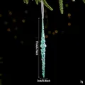 Light blue sparkling sequin icicle ornament for Christmas tree decoration, 17cm length - Iridescent Green - Hanging Drop