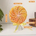 Orange Christmas lollipop tree topper with yellow ribbon bow and spring base - 15CM Tree Top Star (EJ0272S-15CM) / 15cm
