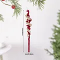 Rode geflokte ijspegel hanger met gouden lovertjes voor kerstboom - Spiraalvormige ijsstaven