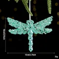 Hellblauer Pailletten-Libellen-Weihnachtsbaumschmuck, festliche Hängedekoration, 12 cm Breite - Iridescent Green - Dragonfly