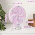 Pink glitter lollipop Christmas tree topper with spring base, 20cm height - Pink Purple Windmill Tree Top Star (EJ0272S-Pink Purple)