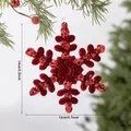 Handmade red flocked Christmas snowflake ornament with sequins, 5.5 x 4.7 inches - Snowflake (EJ0279S) / Burgundy