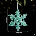 Funkelndes türkisgrünes Weihnachts-Schneeflocken-Ornament mit Pailletten, 14 cm Festdekoration - Irisierendes Grün - Schneeflocke