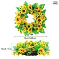 Couronne de tournesols artificielle détaillée de 50cm pour décoration murale festive. - Couronne de Tournesols (GH0248F)