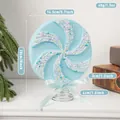 Light blue lollipop ice cream Christmas tree topper with glitter and sprinkles decoration - Sky Blue Windmill Tree Top Star (EJ0272S-Sky Blue)