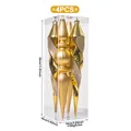 Juego de 4 adornos navideños grandes de carámbanos dorados para decorar el árbol - Bola de Adorno Irregular (XM0249S) / Juego de 4 / Dorado