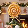 Creative foam swirling lollipop Christmas tree topper decoration with size specifications - Ginger Yellow Lollipop Tree Topper (EJ0255S)
