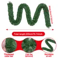 Detailed view of 200cm green Christmas garland showing 9cm width and flexible texture - Length 200cm-Width 9cm / Green