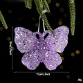 Lila Glitzer Schmetterling Weihnachtsanhänger für Christbaumschmuck, Größe 11x10 cm. - Irisierendes Lila - Schmetterling