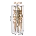 Set de 4 grandes adornos de Navidad dorados champán retorcidos en caja de regalo de 30cm - Bola de Adorno Irregular (XM0249S) / Juego de 4 / Champán