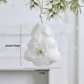 Soft white plush Christmas tree ornament with snowflake detail and hanging strap - White Christmas Tree (Type 2)