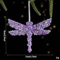 Lila Pailletten Libelle Weihnachtsbaumschmuck, 12x10cm festlicher glitzernder Anhänger - Irisierendes Lila - Libelle