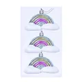 Set mit 3 kreativen Weihnachtsbaumanhängern in Form von Regenbogen und Wolken aus Kunststoff - Hellblauer Regenbogen / 3 Stück/Packung-Hellblauer Regenbogen