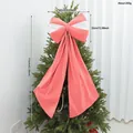 Elegante fiocco rosa grande per albero di Natale con dettagli in paillettes bianche - Rosa
