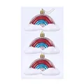 Set mit 3 galvanisierten Regenbogen- und Wolken-Weihnachtsbaumanhängern für Dekorationen - Gold Regenbogen / 3 Stück/Packung-Goldener Regenbogen