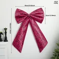 Große dekorative Schleife mit rosa Leopardenmuster für Weihnachten und Partys. - Leopardenmuster Große Schleife / 1 Stück / Fuchsia