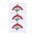 3er-Set Regenbogen-Wolken-Weihnachtsschmuck mit roter Plattierung und Glitzerglanz - Roter Regenbogen / 3 Stück/Packung-Roter Regenbogen