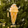 Decorazione appesa per albero di Natale a forma di cono gelato da 15 cm con zuccherini - Gelato Stile A