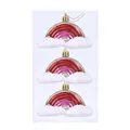 3er-Set galvanisierte Regenbogen- und weiße Wolken-Weihnachtsbaum-Hängedekorationen - Rosa Regenbogen / 3 Stück/Packung-Rosa Regenbogen