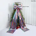 Grande fiocco di Natale arcobaleno metallizzato per decorazione albero - 210cm / Arcobaleno
