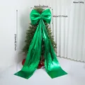 Grande fiocco di Natale verde metallizzato per decorazione albero - 210cm / Verde