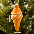 Addobbo per albero di Natale cono gelato arancione 15cm pendente decorativo festivo - Gelato Stile C