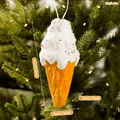Decorazione natalizia festosa a cono gelato 16cm di altezza e 20g di peso totale - Gelato Stile D