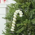 Large gold and white glitter foam candy cane Christmas tree hanging ornament with dimensions - Large Candy Cane / Gold