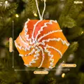 Decorazione per albero di Natale a forma di stella di pan di zenzero con glassa arancione - Omino di Pan di Zenzero [Stella Esagonale]