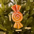 Pendaglio decorativo a forma di caramella arancione per albero di Natale, 14 cm - Omino di Pan di Zenzero [Caramella Stile B]