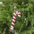 Red and white glitter Christmas candy cane foam ornament showing 15cm height detail - Small Candy Cane / Red