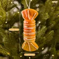Addobbo natalizio a forma di caramella arancione con dettagli in glassa bianca per albero - Ciondolo a Caramella (Stile D)