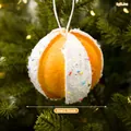 Ornamento di Natale palla di frutta zuccherata arancione da 8 cm con zuccherini colorati - Ciondolo Omino di Pan di Zenzero (Stile A)