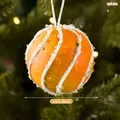 Decorazione natalizia a forma di arancia con glassa bianca realistica e granelli colorati - Omino di Pan di Zenzero Stile C (XM0240S)