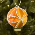 Pallina di Natale arancione da 8 cm con motivo glassa per albero di Natale decorata - Omino di Pan di Zenzero Stile D (XM0240S)